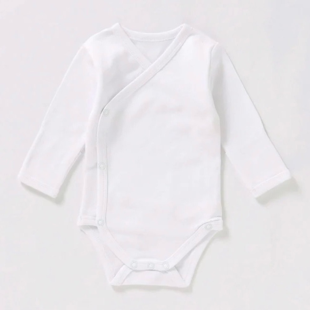 H&M Long Sleeve Wrap Over Bodysuit - White